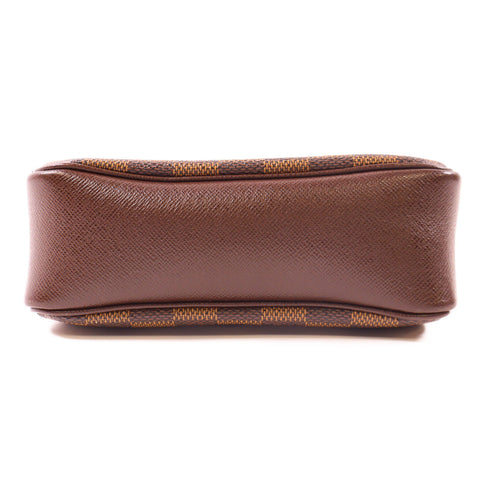 LOUIS VUITTON LV GHW Trousse Makeup Accessory Pouch Handbag N51982 Damier Brown v1