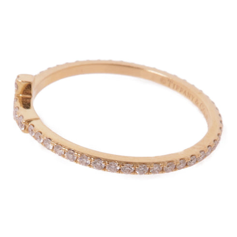 TIFFANY&CO T Ring Diamond Ring 18K Rose Gold US#6.5