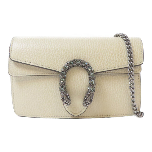 GUCCI GG Super Mini Dionysus Chain Shoulder Bag 476432 Calfskin Leather Beige