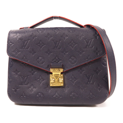 LOUIS VUITTON LV GHW Pochette Metis 2 Way Bag M44071 Monogram Empreinte Navy v2