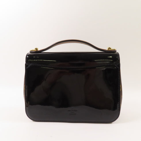 LOUIS VUITTON LV GHW Cherrywood BB 2 Way Shoulder Bag M51953 Vernis Black Brown