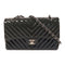 CHANEL CC SHW Chain Shoulder Bag Patent Leather Navy