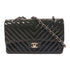 CHANEL CC SHW Chain Shoulder Bag Patent Leather Navy