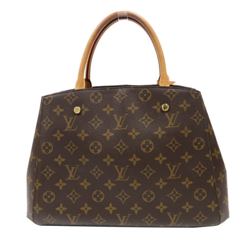 LOUIS VUITTON LV GHW Montaigne MM 2 Way Bag Handbag M41056 Monogram Brown v2
