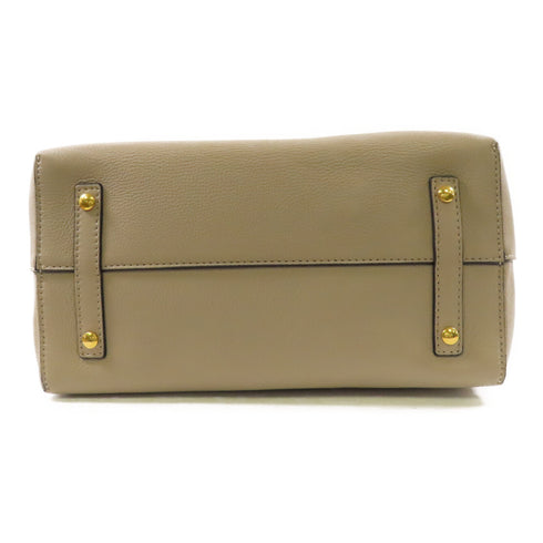 BURBERRY GHW 2 Way Bag Calfskin Leather Gray