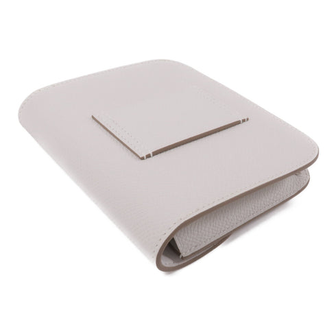 HERMES GHW Constance Slim Wallet Veau Epsom Leather Gris Pale White