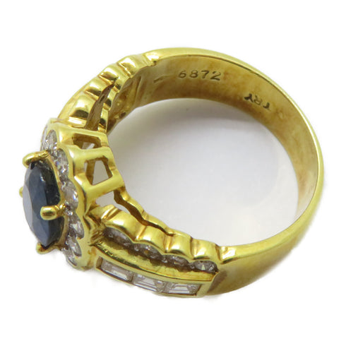 FINE JEWELRY 1.53ct Sapphire 1.11ct Diamond Ring 18K Yellow Gold US#7