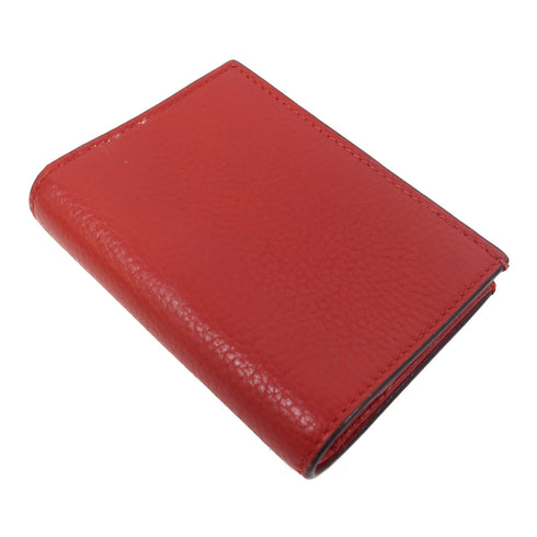 GUCCI GG GHW Wallet 460185 Calfskin Leather Red