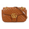 GUCCI GG GHW GG Marmont Chain Shoulder Bag 443497 Calfskin Leather Brown