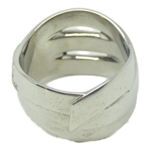 CHANEL CC Bolduc Diamond Ring 18K White Gold US#8