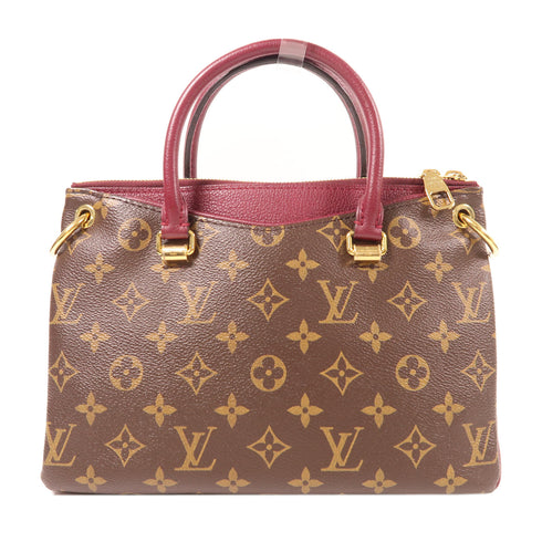 LOUIS VUITTON GHW Pallas BB 2 Way Shoulder Handbag M42961 Monogram Brown/Purple