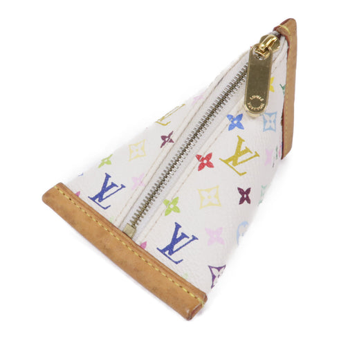 LOUIS VUITTON LV GHW Coin Case Purse M58020 Monogram Multicolore White
