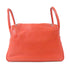 HERMES PHW Lindy 30 Shoulder Handbag Taurillon Clemence Leather Orange Poppy