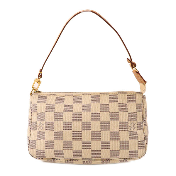 LOUIS VUITTON LV GHW Pochette Accessoires Bag N41207 Damier Azur White