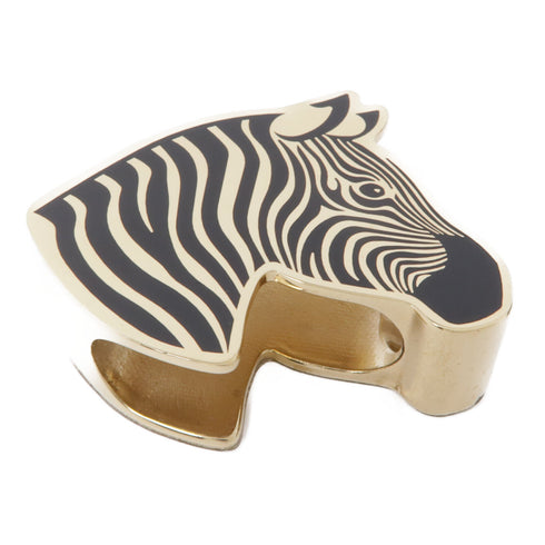 HERMES Zebra Scarf Ring Metal Gold
