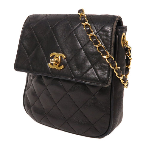 CHANEL CC GHW Vintage Chain Shoulder Bag Lambskin Leather v1