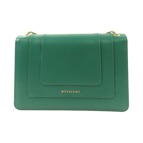 BVLGARI GHW Chain Shoulder Bag 35362 Calfskin Leather Green