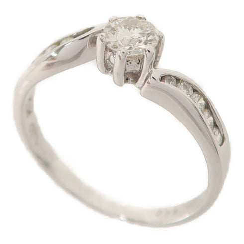 Fine Jewelry 0.26ct Diamond Ring 18K White Gold US#5.5