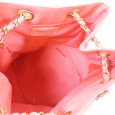 CHANEL Quilted CC GHW Bucket Chain Shoulder Bag AS1844 Calfskin Leather Pink