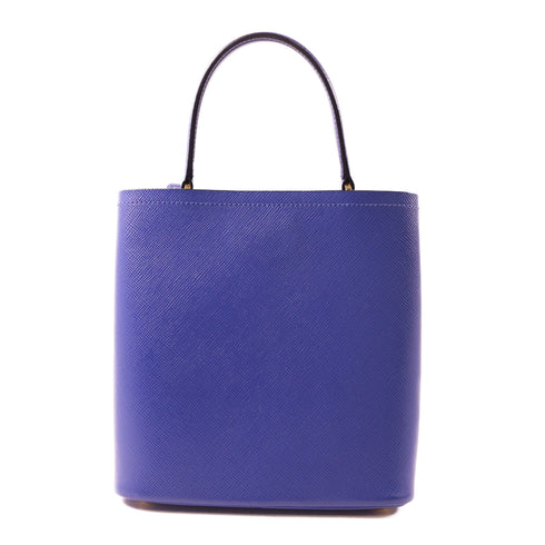 PRADA GHW Panier Saffiano 2 Way Shoulder Handbag 1BA212 Calfskin Leather Blue