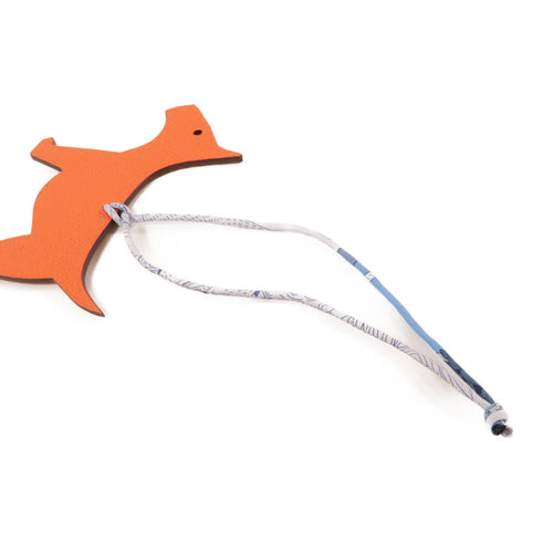 HERMES Dog Charm Epsom Leather Orange Brown