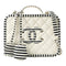 CHANEL Quilted CC SHW Vanity Case 2 Way Shoulder Bag Caviar Leather White Black
