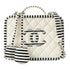 CHANEL Quilted CC SHW Vanity Case 2 Way Shoulder Bag Caviar Leather White Black