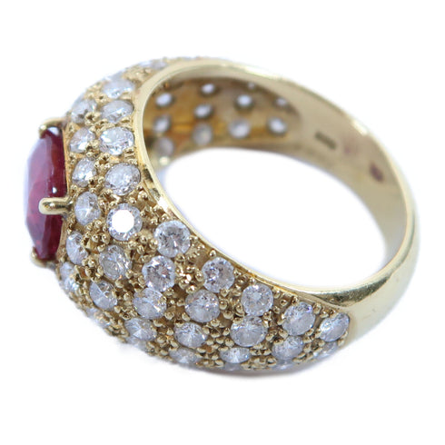 Fine Jewelry 2.864ct Ruby 2.08ct Diamond Ring US#8.25 10.6g 18K Yellow Gold
