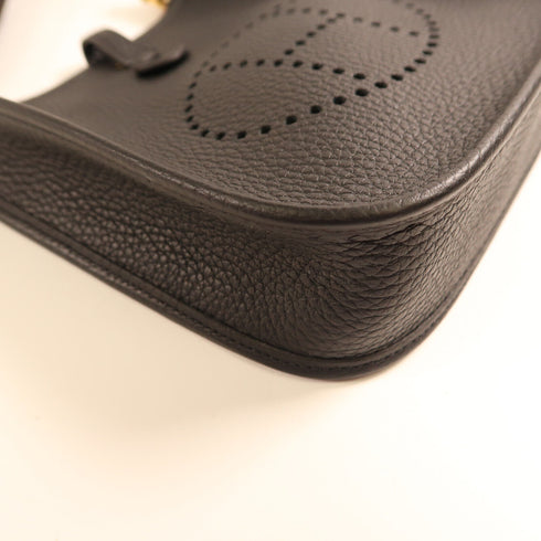HERMES GHW Evelyne TPM Shoulder Bag Taurillon Clemence Leather Noir Black v2