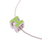 HERMES Cube d'H (H Cube) Necklace Metal Green Silver Tone Color