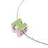 HERMES Cube d'H (H Cube) Necklace Metal Green Silver Tone Color
