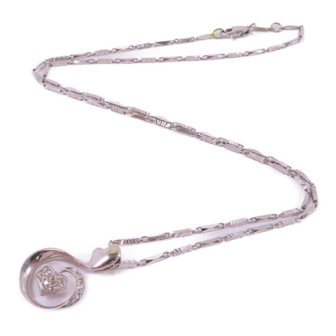 Fine Jewelry 0.09ct Diamond Necklace 18K White Gold