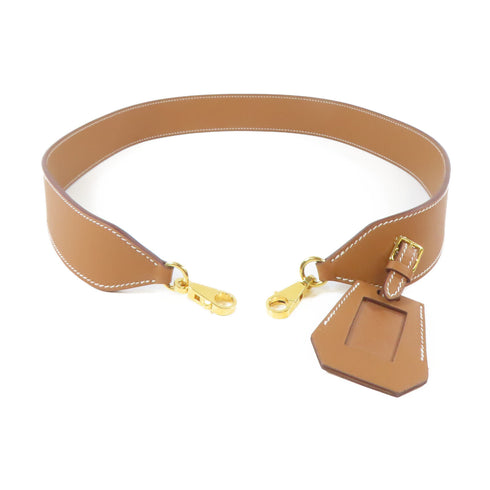 HERMES GHW Etiquette Shoulder Strap Veau Swift Leather Brown