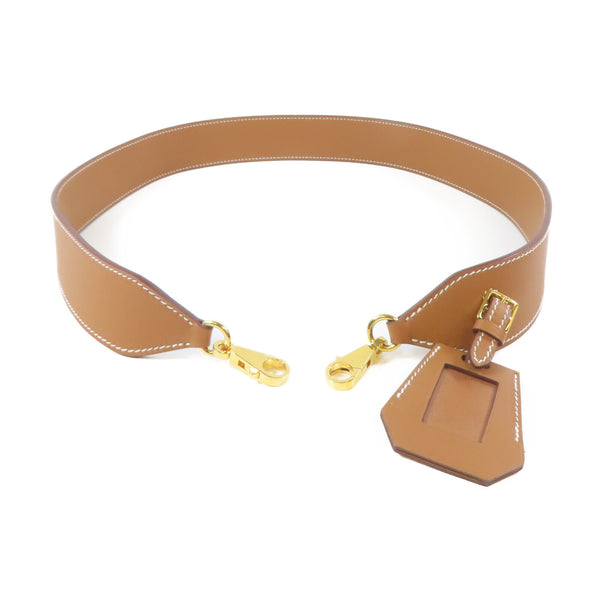 HERMES GHW Etiquette Shoulder Strap Veau Swift Leather Brown