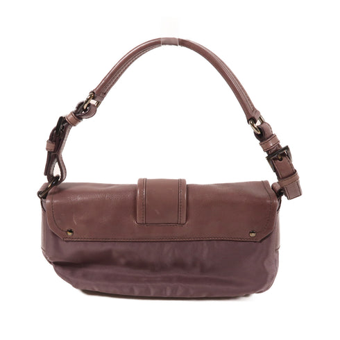 PRADA GHW Shoulder Bag Nylon/Calfskin Leather Purple