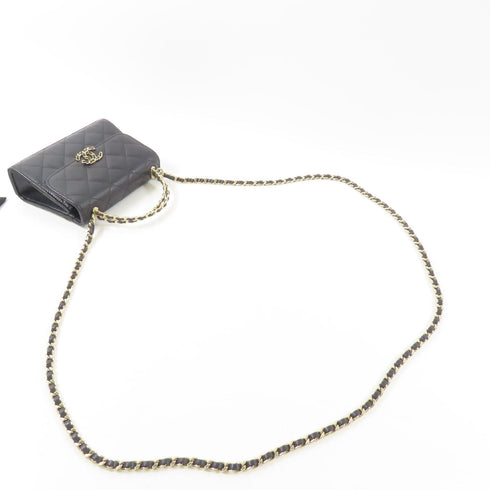 CHANEL CC GHW Chain 2 Way Shoulder Bag Calfskin Leather