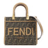 FENDI GHW Sunshine Small Shoulder Bag 8BH394 Canvas/Leather Brown