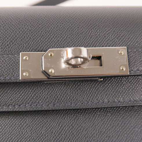 HERMES PHW Kelly Elan Shoulder Bag Madame Leather Gris Misty/Grey