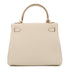 HERMES GHW Kelly 25 2 Way Shoulder Bag Togo Leather White