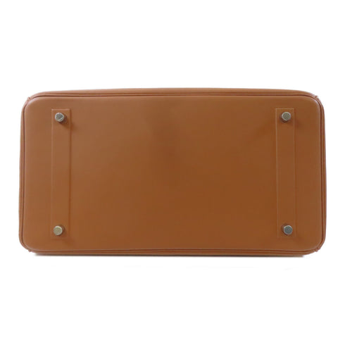 HERMES PHW Birkin 35 Handbag Swift Leather Brown