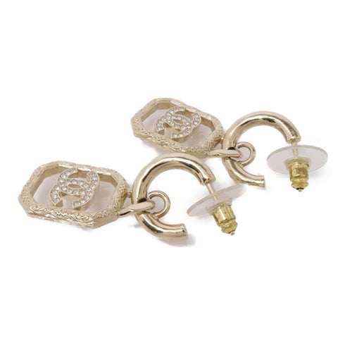 CHANEL CC GHW Earrings Metal Gold