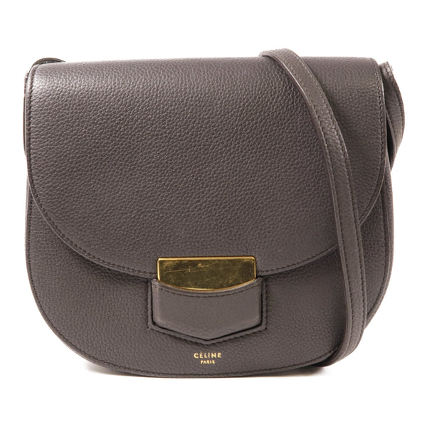CELINE GHW Trotteur Shoulder Bag Calfskin Leather