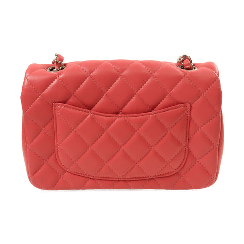 CHANEL CC SHW Mini Classic 20 Chain Shoulder Bag Lambskin Leather Pink