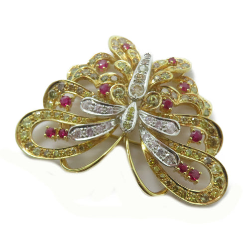 FINE JEWELRY Diamond Brooch Accessories 18K Yellow Gold