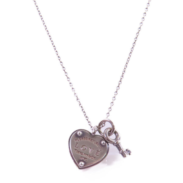 TIFFANY&CO Heart rock and key Necklace 925 Sterling Silver