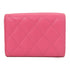 CHANEL Quilted CC GHW Tri-fold Wallet Caviar Leather Pink