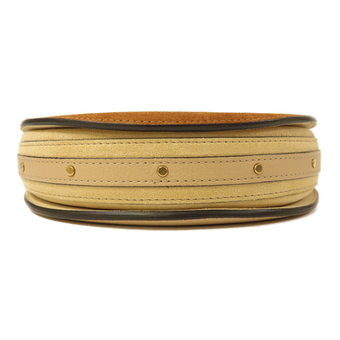 Chloe GHW 2 Way Shoulder Bag Handbag Suede Brown/Beige