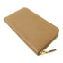 PRADA GHW Zipper Long Round Wallet Calfskin Leather Brown