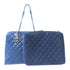 CHANEL CC SHW Tote Bag Shoulder Bag Lambskin Leather Blue