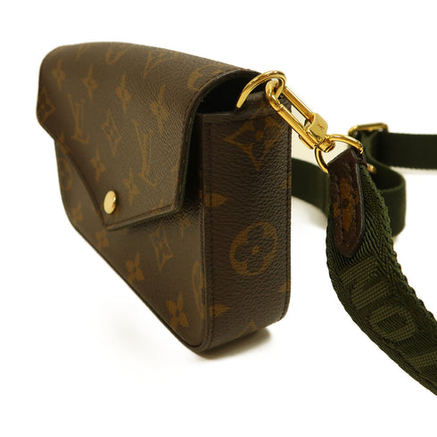 LOUIS VUITTON LV GHW Felicie Strap & Go Shoulder Bag Monogram M80091 Brown/Green